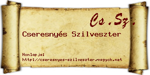Cseresnyés Szilveszter névjegykártya