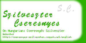 szilveszter cseresnyes business card