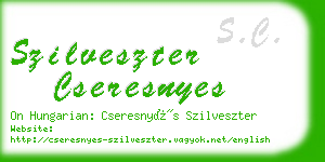 szilveszter cseresnyes business card